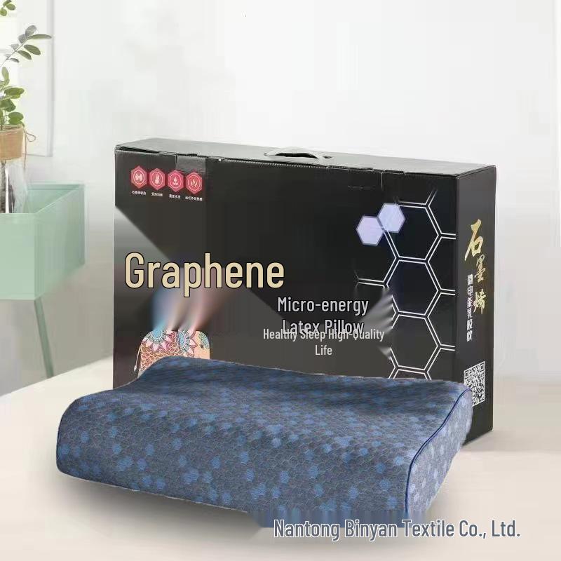 Graphene Wave Neck Support Pillow - Natural Latex Pillow Core, Adult Gift from Thailand