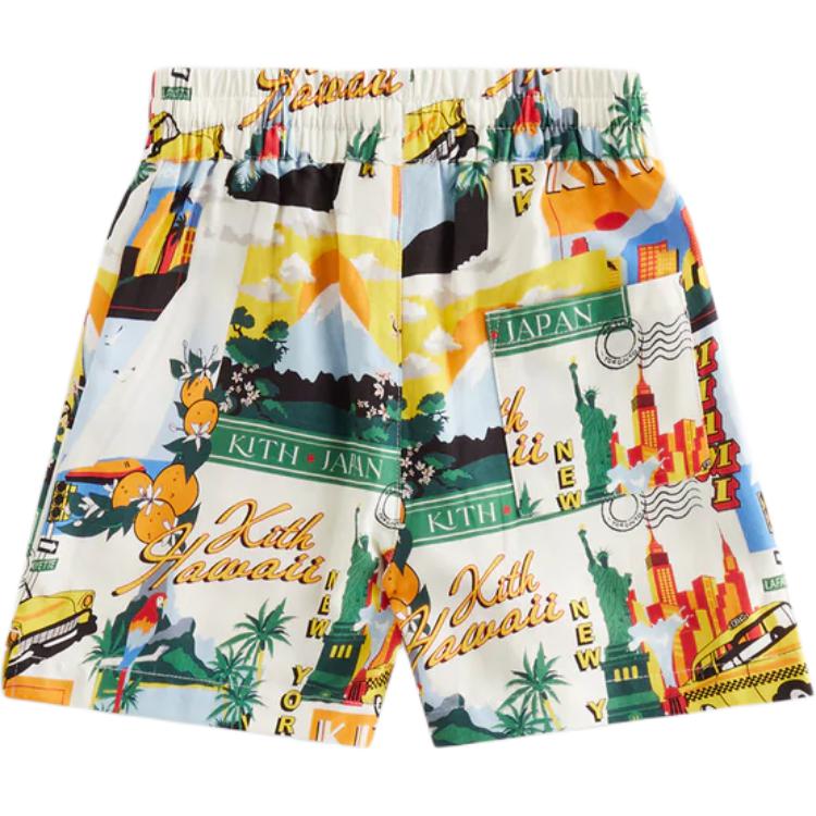 Kith Kids 2024 Summer Collection All Over Print Letter Elastic Shorts Kids shorts Silk KHK060294-116