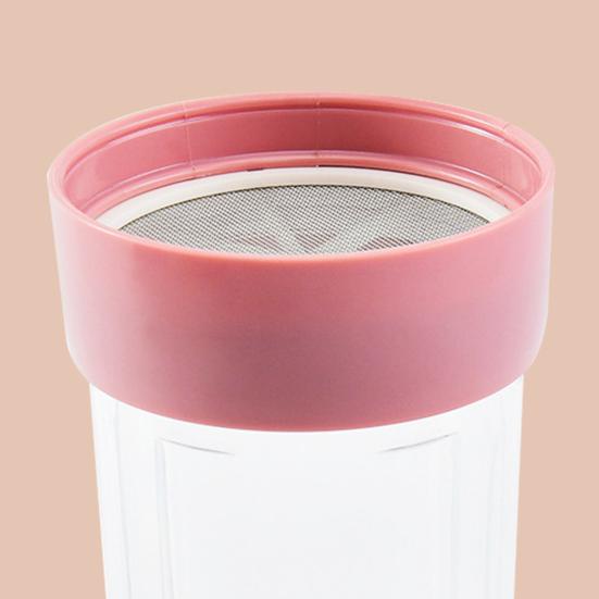 Flour Sieve Uniform Mesh Safe Baking Tool Handheld Rotating Transparent Sugar Shaker Dispenser for Home