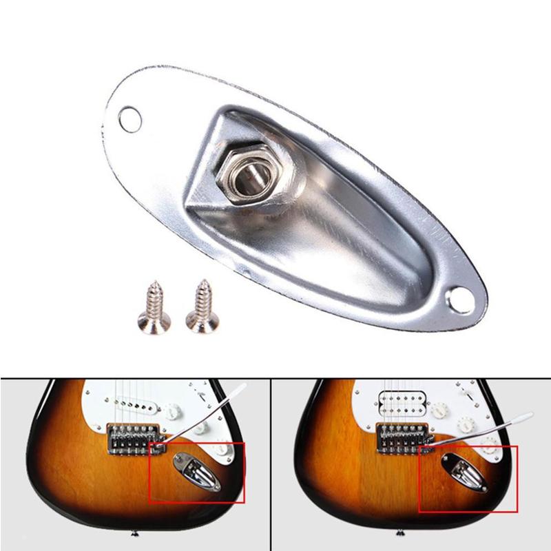 for Electric Guitar Boat Jack Plate Jack Socket Hole Connector for Guitars Replacement Part Silver / Black / Gold