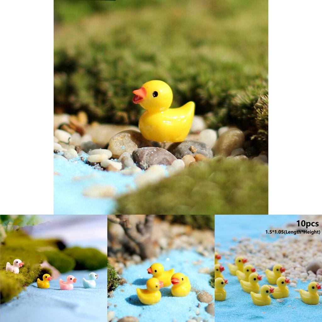 Entzückende 5 Farben Mini Bunte Entenharzornamente für bezaubernde Mikrolandschaften