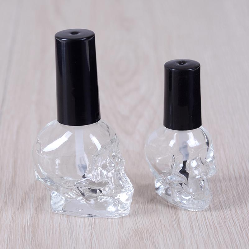 10/15 ml prázdna fľaštička na lak na nechty, číre sklo, s kefkou, plniteľná, naparovaná hlava