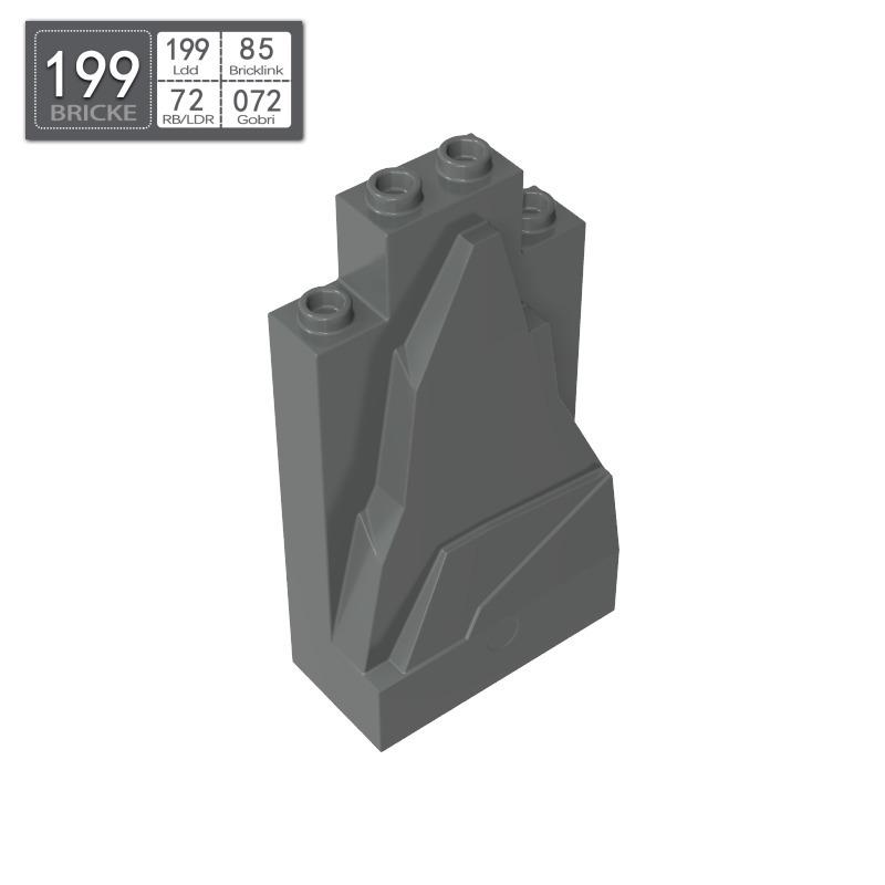 

BRICKE 47847 Стена из строительных блоков 2x4x6, совместимая с Iceberg, для LEGO 50g (~8 pcs) темно-серого