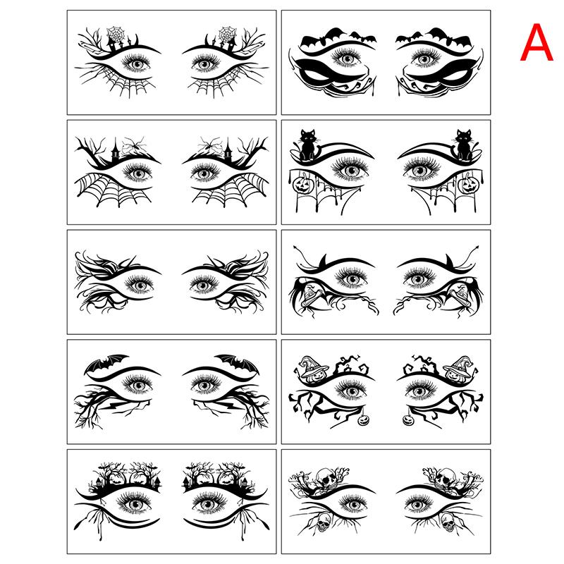 

Чорна кажан і павутина Наклейки для боді-арту Наклейка з татуюванням на обличчі Моторошний реквізит для Хеллоуїна Тимчасові татуювання для жінок