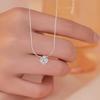 Real 925 Silver Single Zircon Bead Choker Necklace For Women Classic Fine Jewelry Light Luxury Accessories