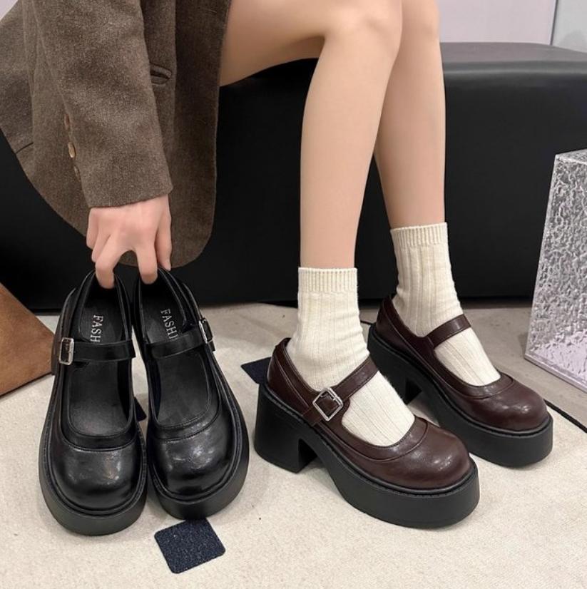 Women Loafers 2025 Spring Retro British Style Slip on Platform Mary Jane Shoes Woman Japanese Uniform Single Lolita Shoes Women
