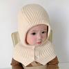 Autumn And Winter  Solid Color Warm Ear Protection Baby Hat Solid Color Windproof Children'S Wool Knitted Hat