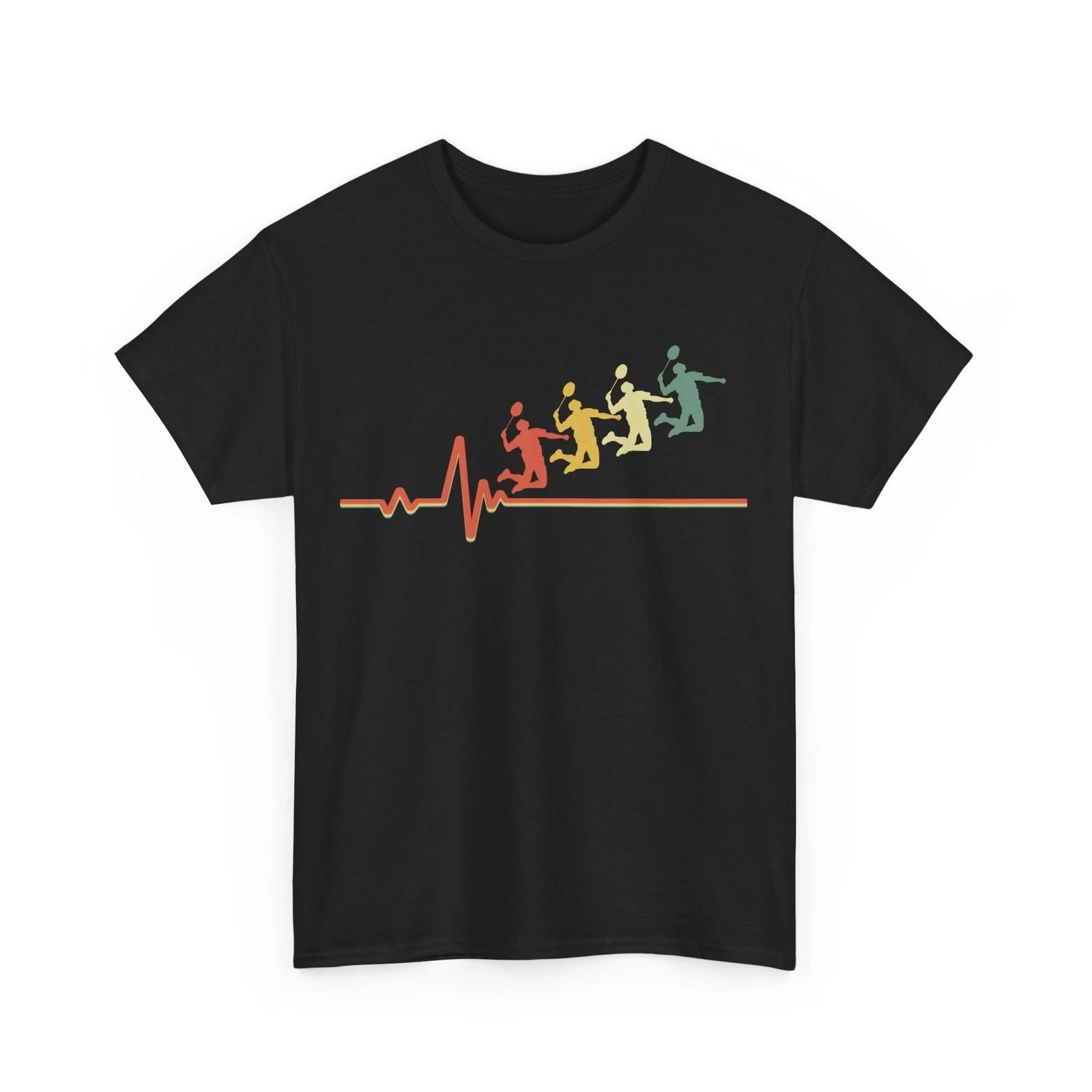 Badminton Shirt, Badminton Heartbeat Sports Badminton Player T-shirt M