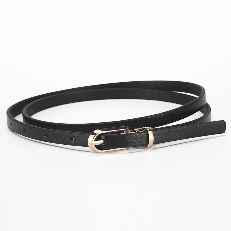 

Женский ремень с металлической пряжкой 2025: Универсальный дизайн булавки для моды, поездок на работу, поясной цепочки и украшения брюк/платья 105cm чёрный