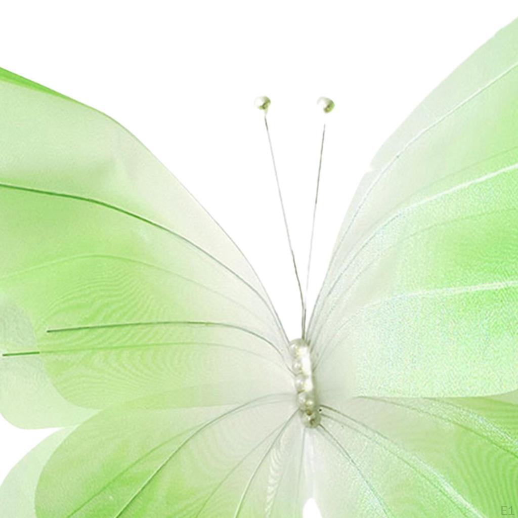 Künstlicher Gaze Schmetterling Blume Schmetterlinge mit Ständer Brautparty Zubehör DIY Basteln