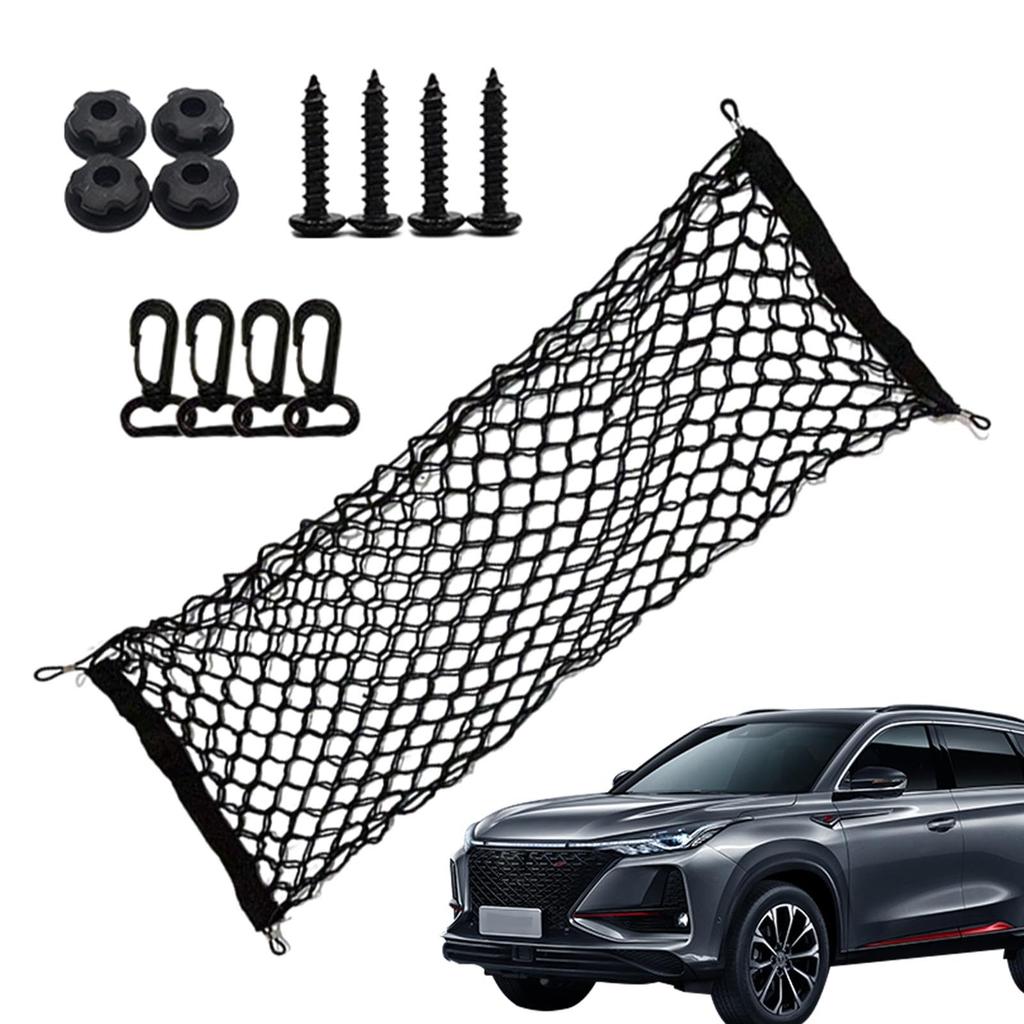 Trunk Mesh Cargo Net, Elastic Cargo Net for Trucks with Hooks | Car Trunk