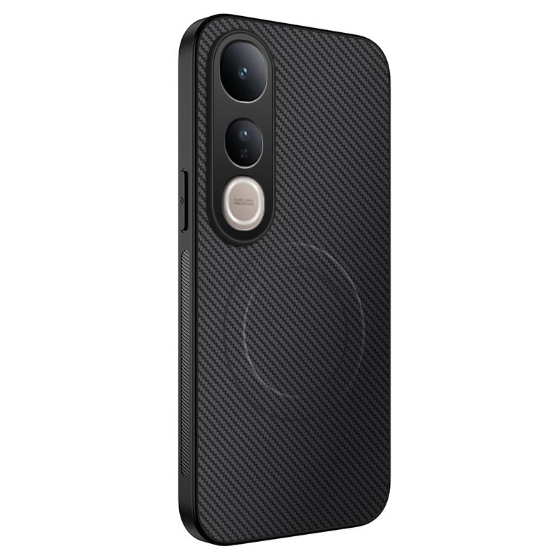 For Vivo V50 Luxury Carbon Fibre For Magsafe Magnetic Case For Vivo V50 Lite Wireless Charging Lens Protector Cover For VIVO V50