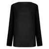 Women's Solid Color Casual Top Round Neck Long Sleeved Loose Pullover Top