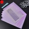 WQN-5PCS PP Plastic Envelope Clear Reusable Plastic Envelope Waterproof Folder with Button A4 Size For School Office Supplies