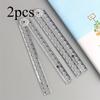 White Heavy-Duty Foldable Acrylic Ruler with cm/Inch Scale, Cm/inch/cm² Area Calculator Guide Lines - Portable Pocket-Sized Measuring for School,
