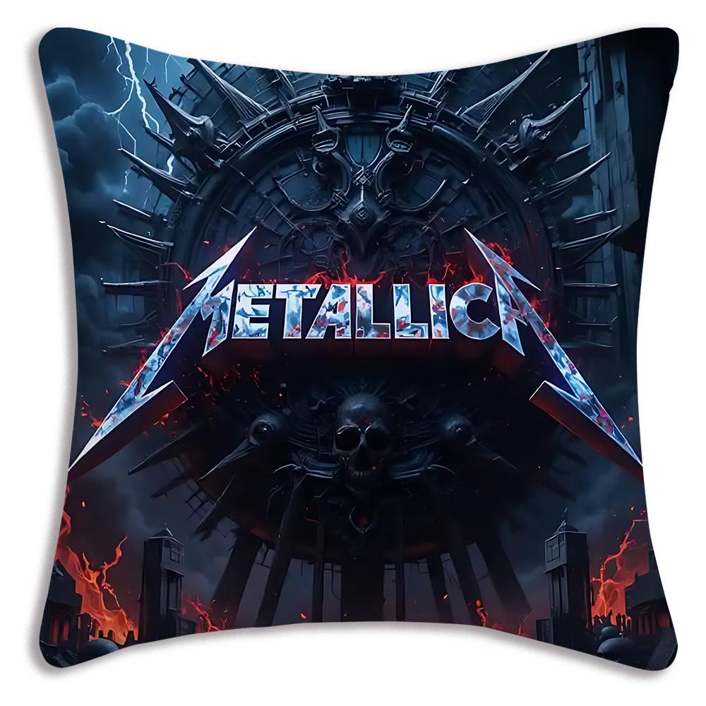 Anime Band M-METALLICAs Pillow Covers Cartoon Sofa Decorative Home Double-sided Printing Short Plush Cute Cushion Cover