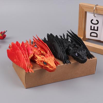 Drago Alato Piumato Drago Stampato in 3D Drago Articolato Drago Giocattoli Stampati in 3D Animale Domestico da Scrivania