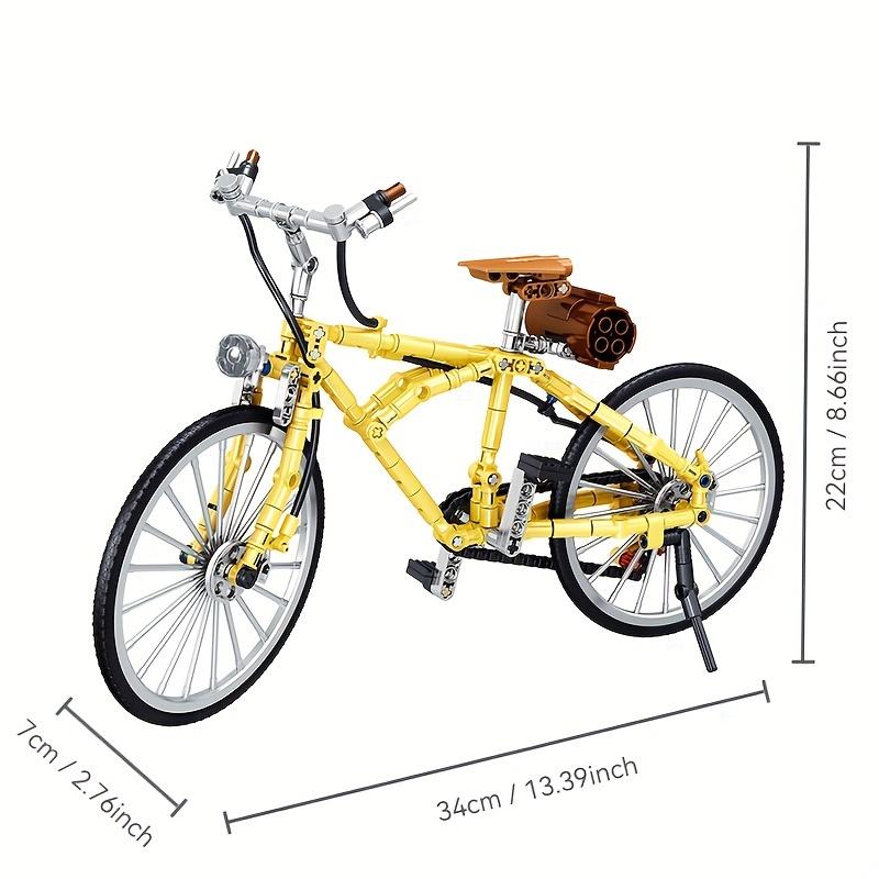 Retro Ziegelstein Fahrrad Modellbausatz Buntes Mountainbike mit Zubehör Spielzeugmodell Vintage Detailliertes Konstruktionsrad Dekoration 1126 Teile
