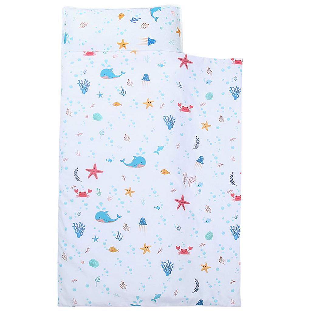 Kleinkind Nickerchenmatte Schlafsack mit Kissen Kinder Schlafunterlage mit abnehmbarem Kissen Hübsiger Druck Decke Baby Gitterbett Deko