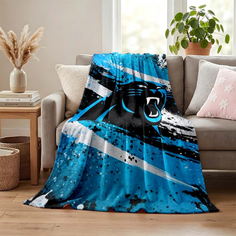 Carolina Panthers blanket Flannel Blanket Soft Cozy Plush Throw for Sofa Bed Lightweight Home Decoration