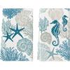 Artoid Mode Starfish Seahorses Coral Summer Kitchen Towels Dish Towels, 18x26 Inch Seasonal Summer Decoration Hand Towels Set of 2