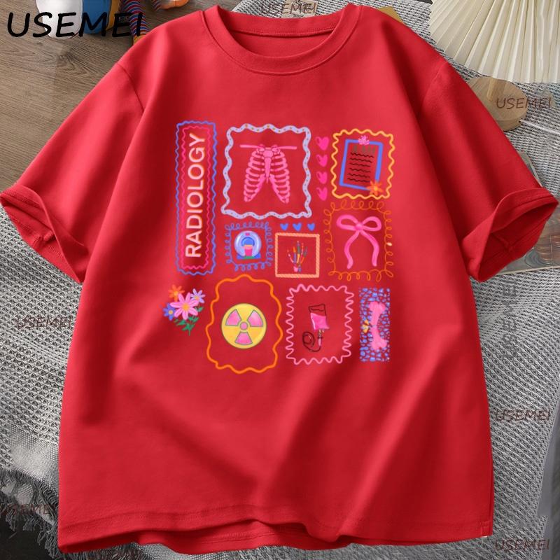Radiology T Shirt Xray Radiologist Rad Tech TShirt Unisex Women Casual Cotton Short Sleeve Tshirt Streetwear Graphic Tees Clothes S