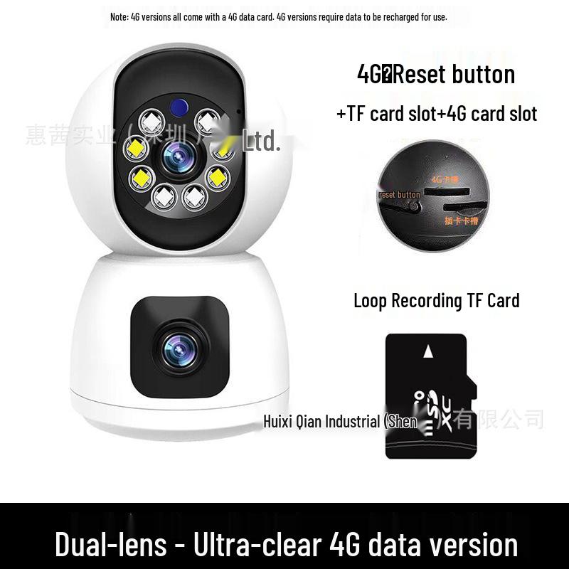 360° Dual-Lens Wireless Indoor Surveillance Camera with Dual-Screen and WiFi