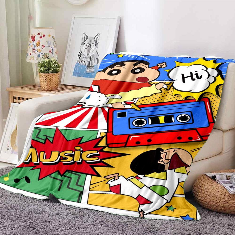 1PC Crayon Shin chan Blanket Lightweight Flannel Throw Blanket for Sofa, Bed, Travel, Camping, Livingroom, Office, Couch