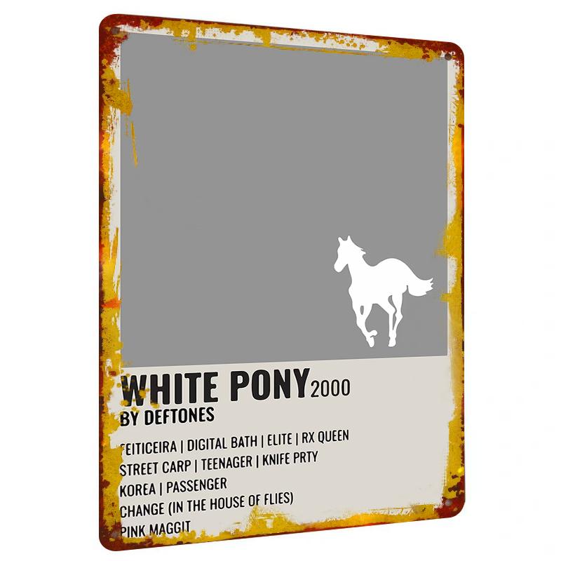 

Deftones White Pony Album Cover Metal Wall Art Music Decor for Bedroom Living Room 20x30cm（7.8x11.8inch）