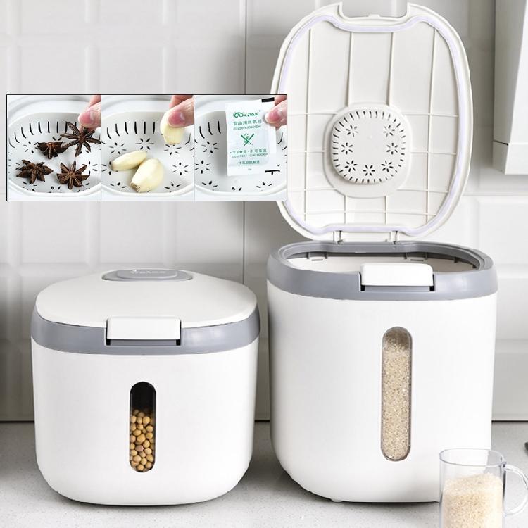 Rice Bucket Storage Box Dispenser Container Grain Jar Kitchen Organizer