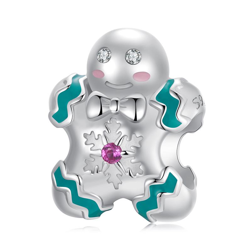 BAMOER Solidne Srebro Próby 925 Koralik Charms z Serii Świątecznej Pasujący do Oryginalnej Bransoletki DIY Bamoer Charms do Tworzenia Biżuterii Prezent Świąteczny