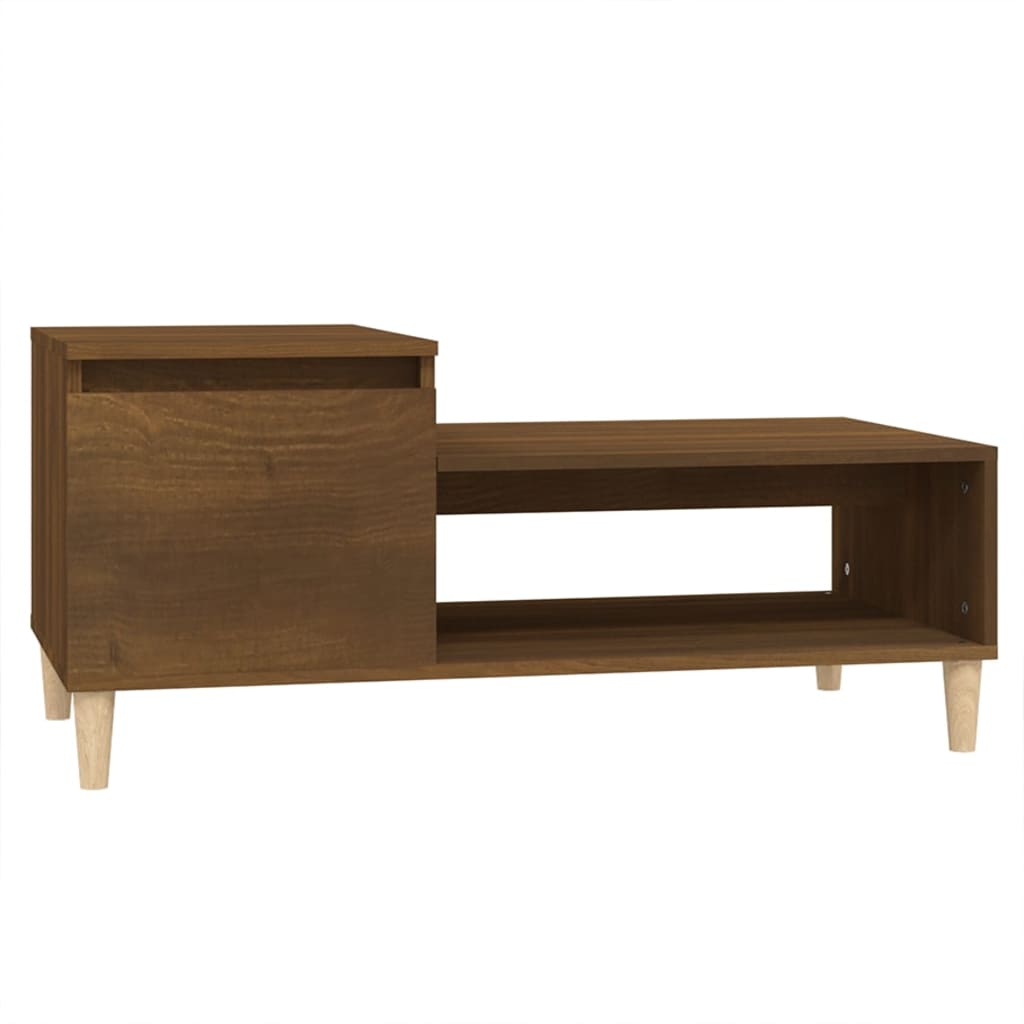  Coffee Table, Brown Oak100x50x45 Cm, Wood-based Material