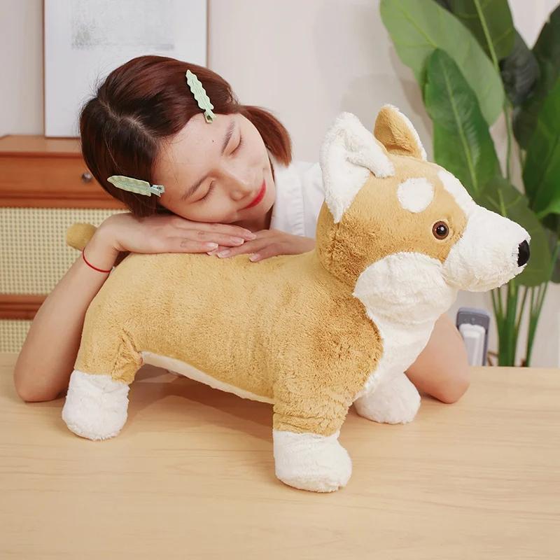 Adorbale Corgi Dog Plush Toy Stuffed Soft Animal Cartoon Pillow Kawaii Lifelike Puppy Doll Lovely Gifts for Children Girls