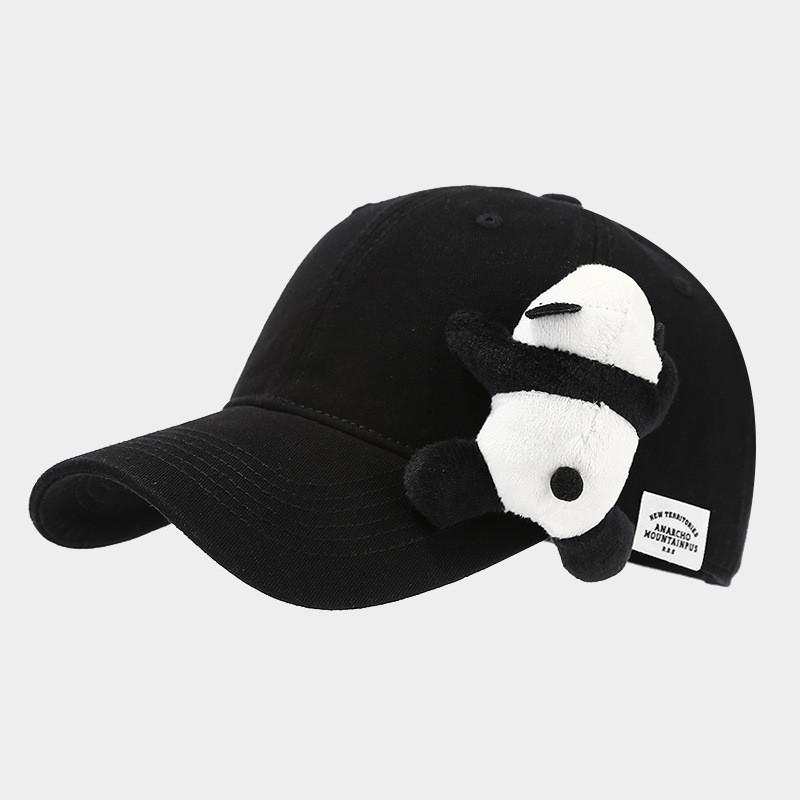Cute Panda Embroidered Baseball Cap For Women Summer Sun Protection With Curved Brim And Adjustable Strap