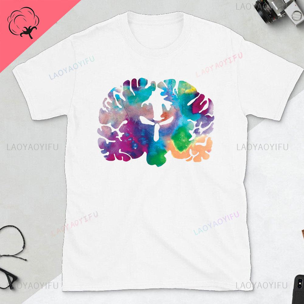 Funny Part of The Brain Color Chart High Quality Tshirt Neurology Print Harajuku Unisex Summer Short Sleeve Gift Tshirt Tops