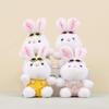 Pants Sunglasses Strap Rabbit Plush Keychain Animal Toy Cute Doll Bag Pendant