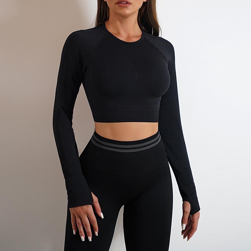 JYL Seamless Knit Yoga Set Hip Lifting Backless Fitness Outfit