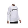 adidas Contrast Logo Print Crew Neck Sweatshirt Women Tops White DX0660