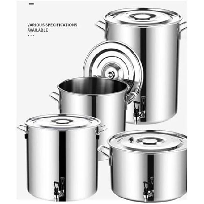 Stainless Steel Stock Pot - Stock Pot With Spigot, Round Stock Pot With Soft-Touch Handles, Stainless Steel Soup Stockpot Composite Bottom 5-90L Wine