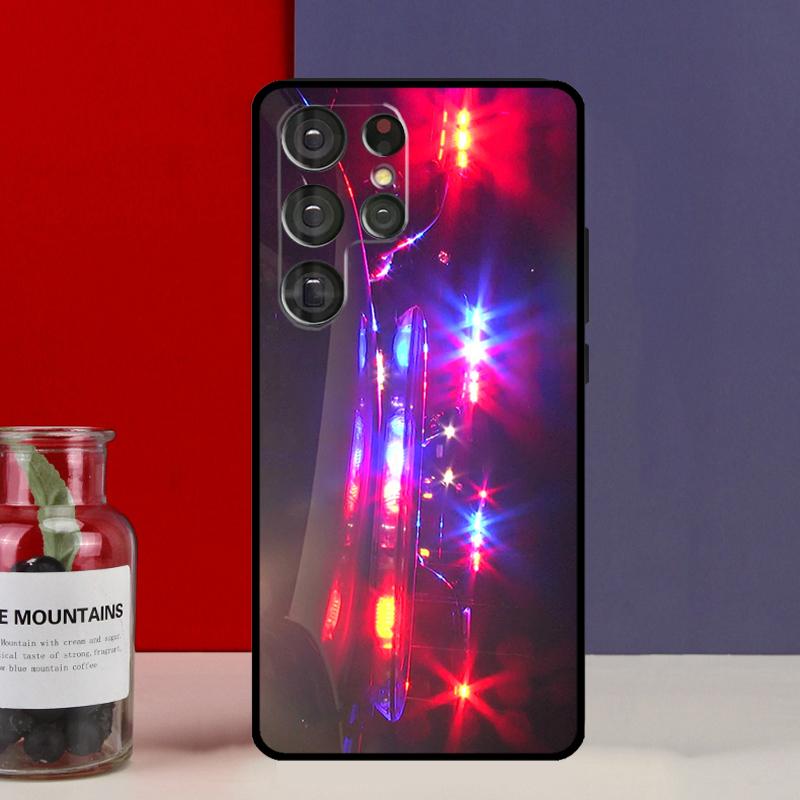 Police Cars Light At Night Funda Case For Samsung Galaxy S25 Ultra S9 S10 S20 FE S21 S22 S23 Plus S24 Ultra Phone Cover