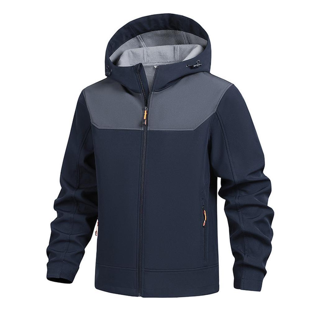 Men's Solid Color Outdoor Mountaineering Waterproof Windproof Fleece Jacket Outdoor Jacket