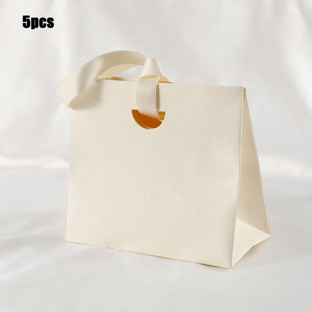 [5 Pieces Elegant Gift Bags] 5 Pieces Gift Bags - Premium Paper Tote Bags for Birthday Party Wedding Gift Wrapping.