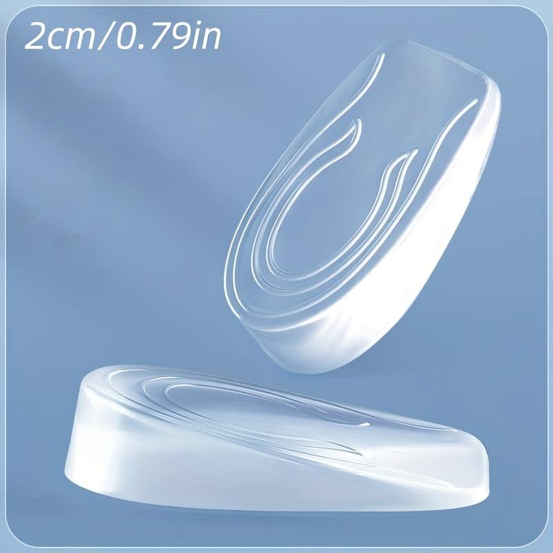 1 Pair Transparent Silicone Insoles, Non-Slip Shock-Absorbing Height-Increasing Insoles, Comfortable and Invisible, Suitable for All Shoe Types
