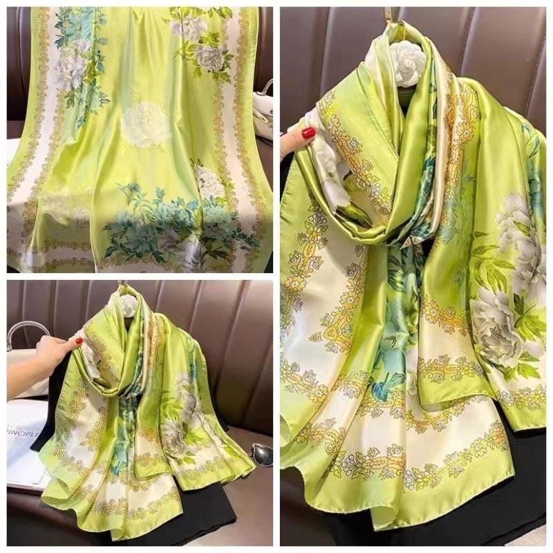 

New beautiful brocade silk scarf women s spring and autumn temperament versatile Hangzhou silk scarf shawl 180