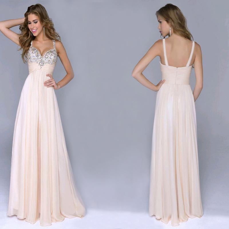 Women's Evening Dress Wish Chiffon Sequined Suspender Dress