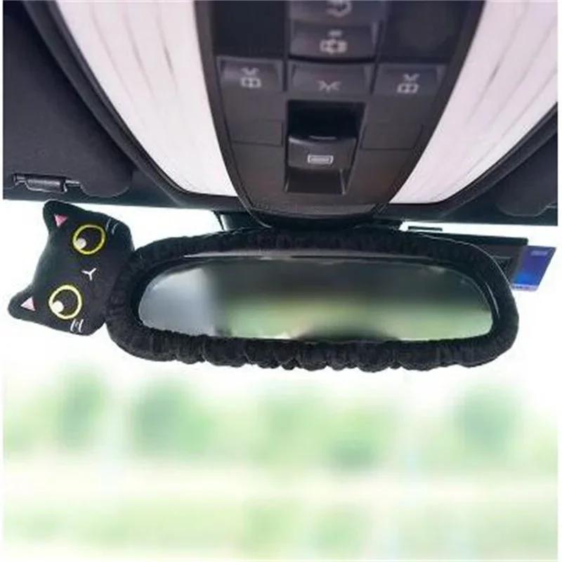 Cute Car Neck Pillow Cat Car Pillow Rearview Mirror Cover Girl Seat Belt Shoulder Pad Neck Cushion Woman Car Accessory Cartoon