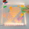 LED Acrylic Dry-Erase Board with 7 Pens Stand Reusable Kids Adults Students Glowing Light-up Clear Acrylic Memo Note Message Writing Board for Office