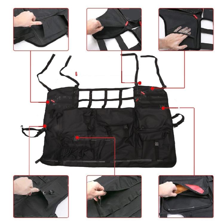 Rear Seat Trunk Cargo Organizer Management System Suitable For JK Nonslip Mesh Storage Bag Quick Installation Accessory