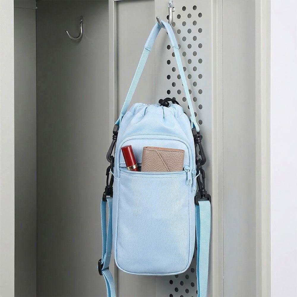 Drawstring Design Crossbody Water Bottle Bag Water Bottle Carrier Bag  Gym