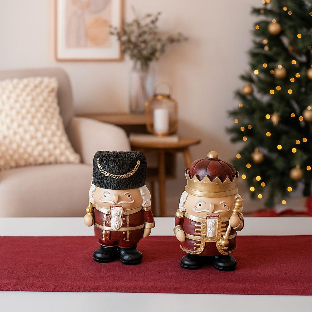 Cartoon Christmas Resin Nutcracker Hand Painting Standing Nutcracker Soldier Ornament Handcrafted Pendant Christmas Figurine
